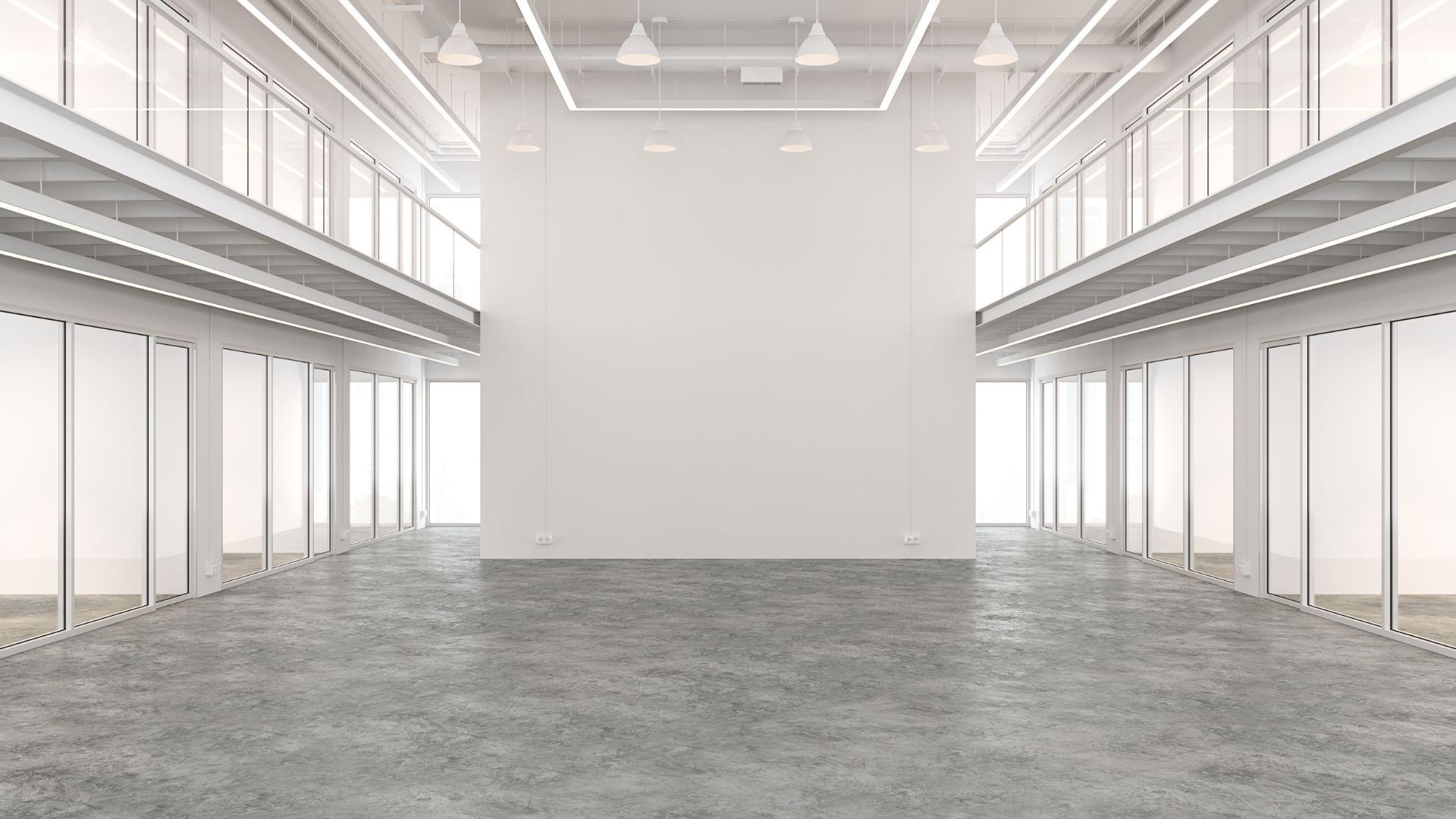 White empty commercial interior