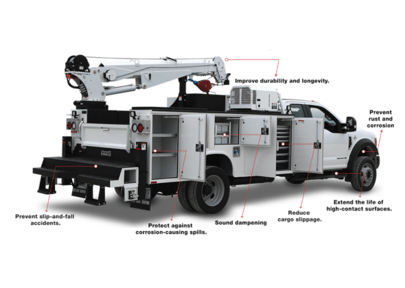 benefits rhino lined work truck featured work truck coated in protective Rhino Linings coatings