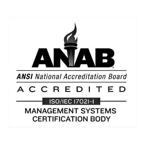 ANAB ANSI accredited image of an ANSI national accreditation board for ISO/IEC 17021-1 showing the Rhino Linings is certified